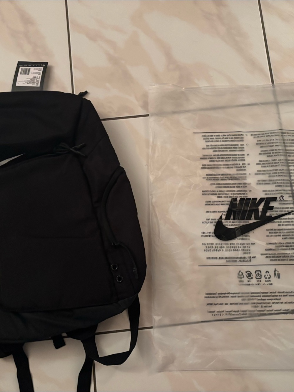 Nike Black Men's Backpack with Front Pocket and Logo